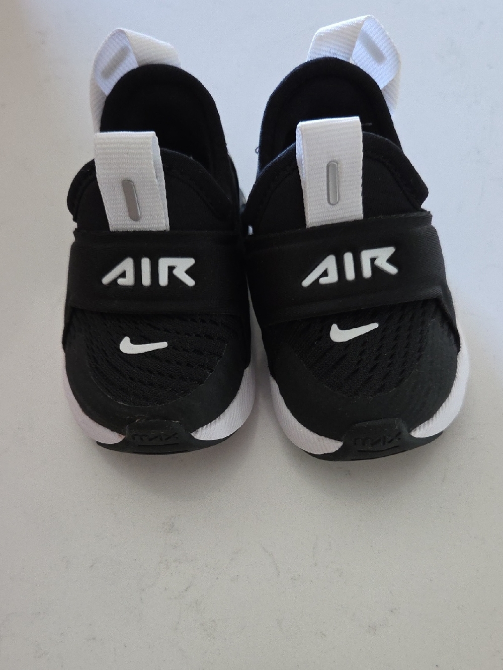 Nike Kids Black and White Air Strap Sneakers